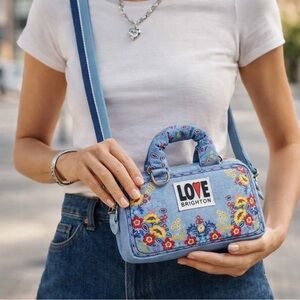 Brighton Love Bandana Floral Paisley BlueCrossbody Mini Purse, Brighton Bag
